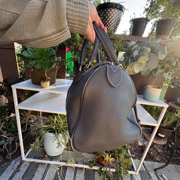 Gray dooney and Bourke pebbled leather bowler bag - Picture 2 of 7